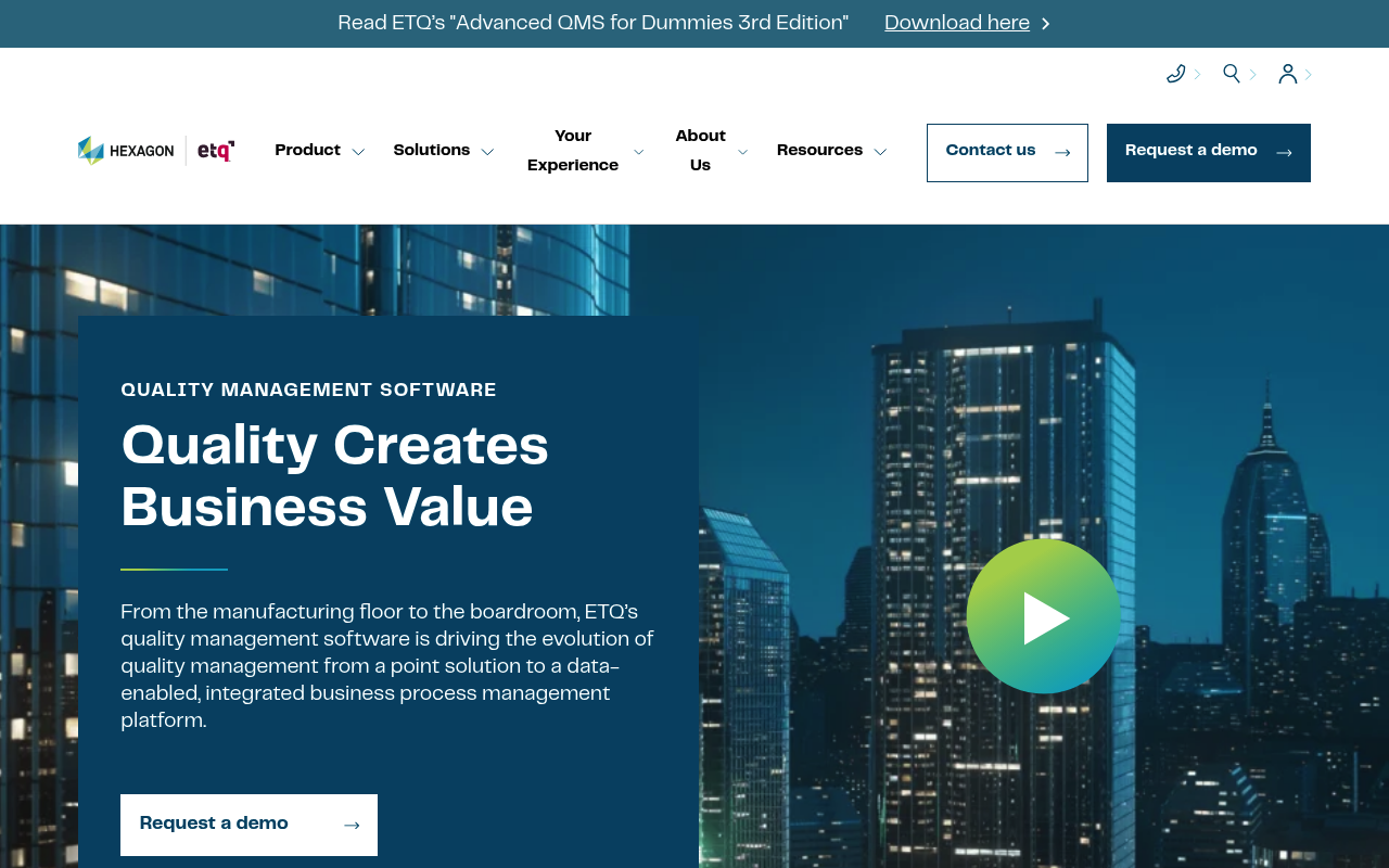 ETQ Reliance safety management software interface