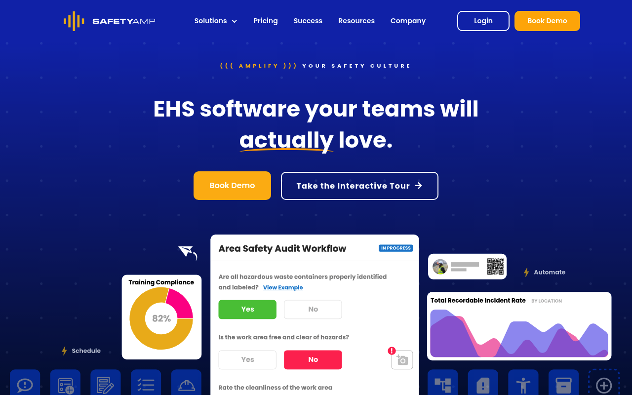 SafetyAmp safety management software interface
